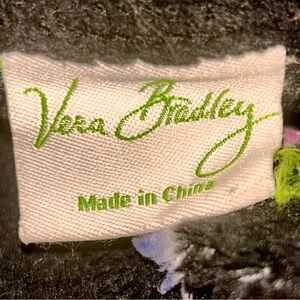 Vera Bradley Black Blanket with Green and Purple Accents